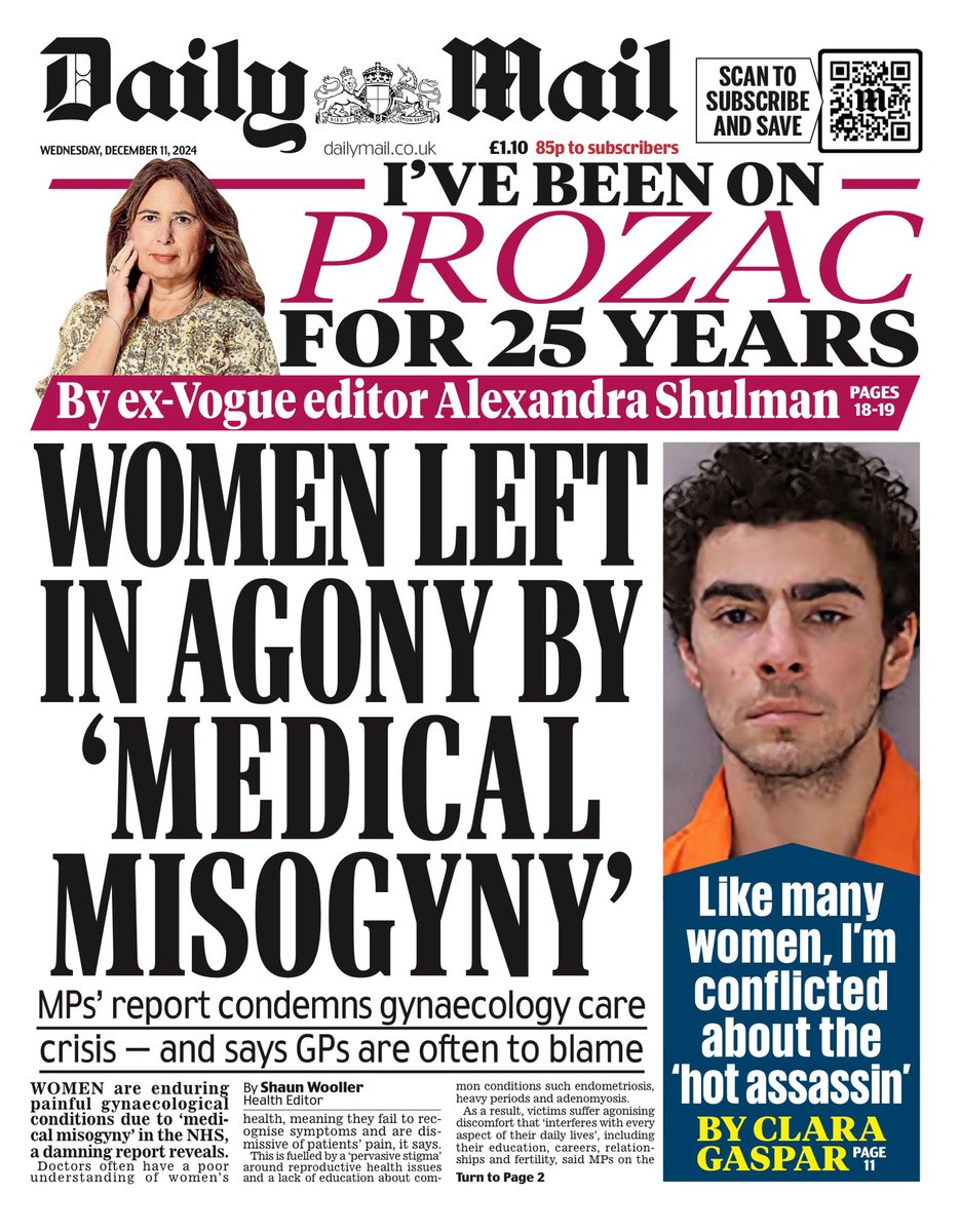 MAIL: Women left in agony by ‘medical misogyny’ #TomorrowsPapersToday