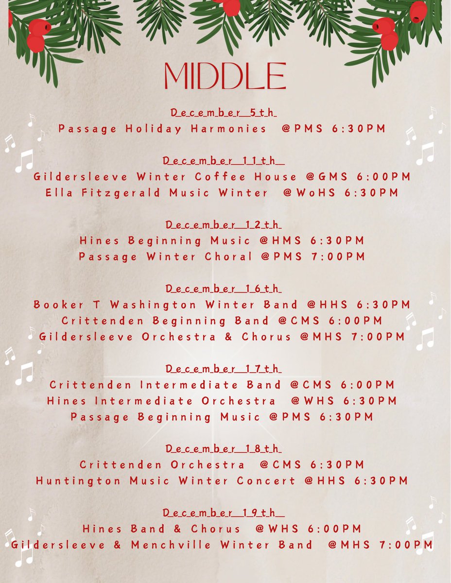 NNPSArts's tweet image. Performances this week  🎶❄️🎶
@SchoolHilton 
@NNPSWoodside 
@DenbighHSNNPS 
@gildersleevems 
@FMSNNPS 
@DutrowDolphins 
@WarwickRaiders 
@NNPSRiverside 
@nnpsgreenwood 
@MenchvilleHS 
@PassageMS 
@HinesSpartans 
@StoneyRunES 
@KMESKnights 
@McIntoshElem 
@AADreamAcademy