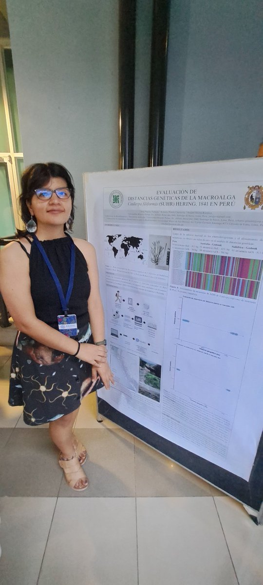 Jaraj_Gahan's tweet image. Hace unas semanas participé del XII  Congreso de ficológia de Latinoamerica y el Caribe. X reunión iberoamericana se ficológia @sofilac.  Con un poster sobre &quot;Evaluación de distancias genéticas de la macroalga Caulerpa filiformis en el Perú&quot; #invasivespecies #caulerpa #seaweed