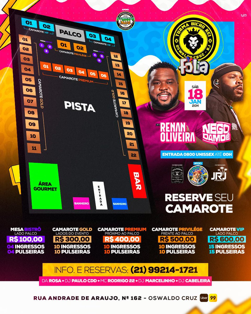 BichoReii's tweet photo. Começamos as vendas dos camarotes!!! 

Façam contato enquanto é tempo, irá vender rápido! 🔥🔥🔥🔥🔥

Bicho Rei Folia 🎭👑 https://t.co/dPn3V1Vhz1