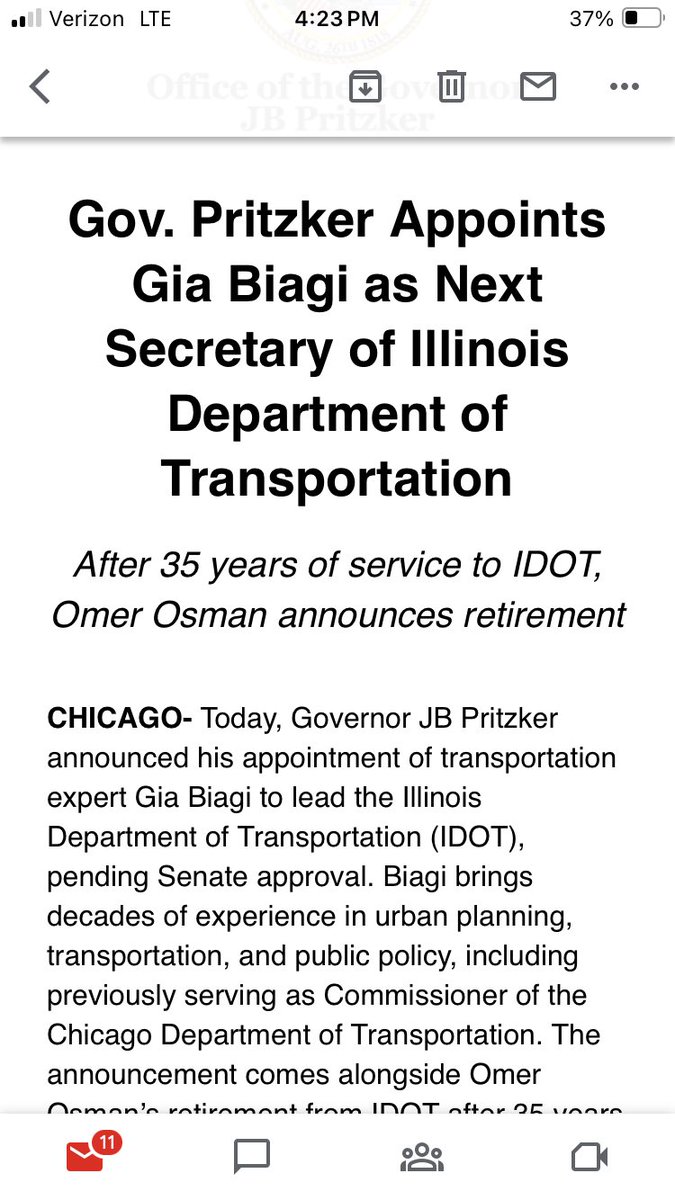 srfreish's tweet image. Former Chicago Department of Transportation commissioner Gia Biagi is set to become the new IDOT secretary