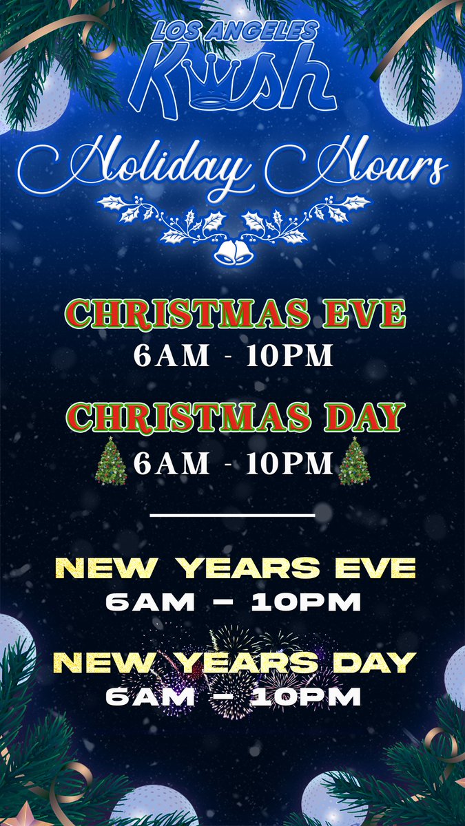 Holiday Hours 🎄🎊🎉🥳