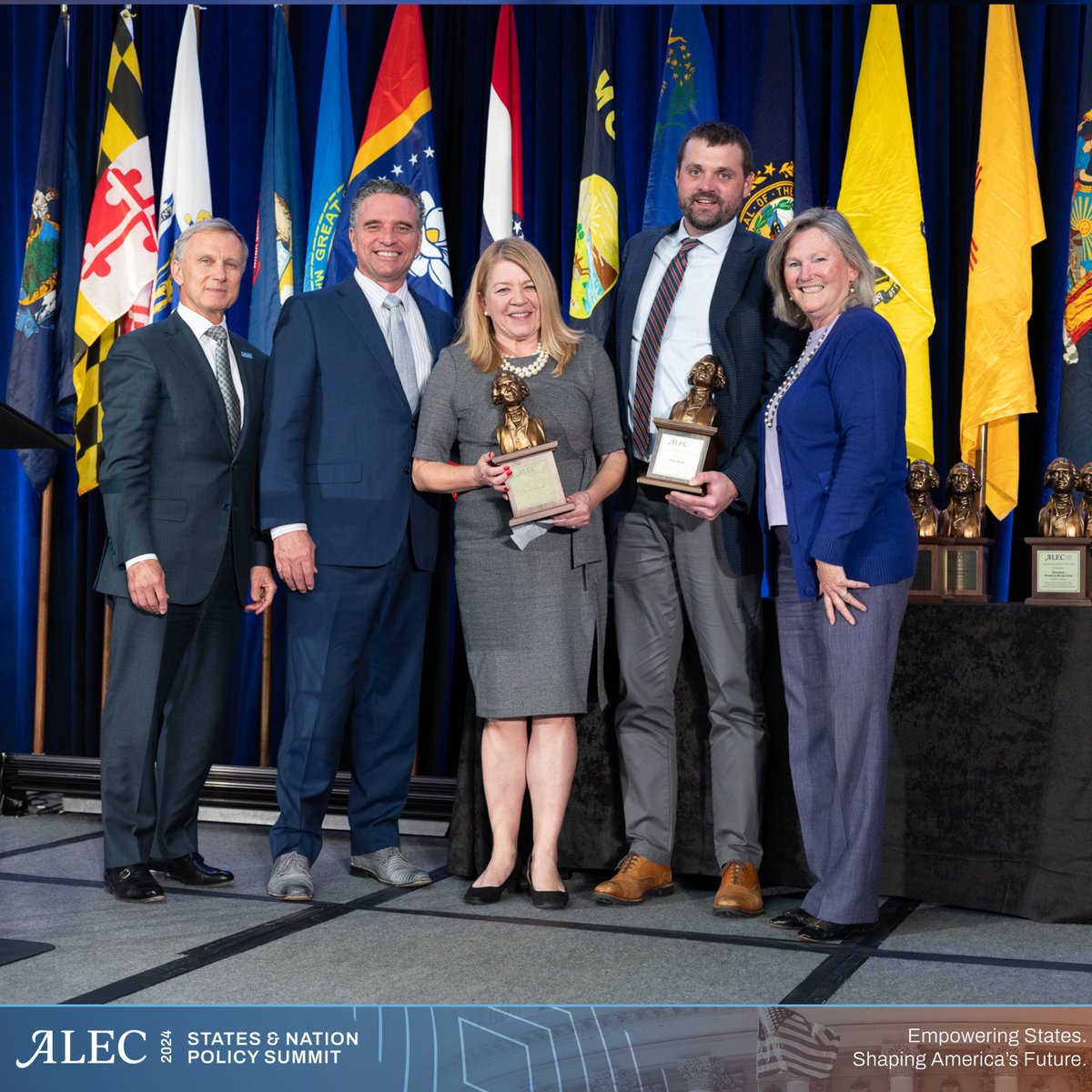 ALEC_states's tweet photo. SNPS Awards: Congratulations to Susie Schoof and Nels Rude for being the 2024 Private Sector Chairs of the Year! #SNPS #DC #ALEC24 https://t.co/yOVLE4emiG