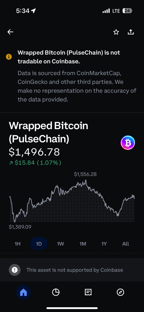 DPapagorgio's tweet photo. @VexicanHexican @coinbase It’s not listed, but Coinbase imports and reports price movements from coin gecko. Cool but doesn’t mean much https://t.co/kfFHeMpqV3