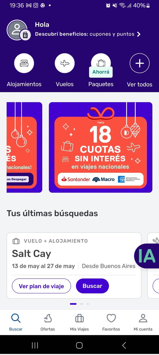 MPauladevesa's tweet photo. Hola @Despegar @DespegarAr quiero comprar un pasaje con 18 cuotas y no aparecen las opciones de cuotas sin interés. Cómo hacemos? https://t.co/7gOVY7JAYE