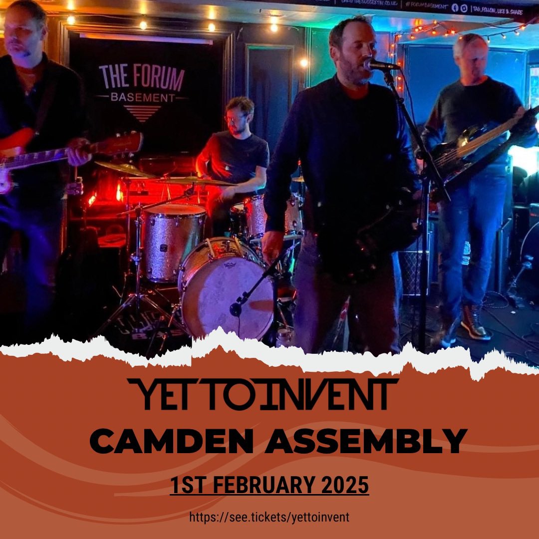 📣 We look forward to the new year, where we’ll be playing what used to be London’s legendary Camden Barfly 🤩We’ll be debuting new tracks and performing the singles we have put out so far. 🎫 🔗 see.tickets/yettoinvent