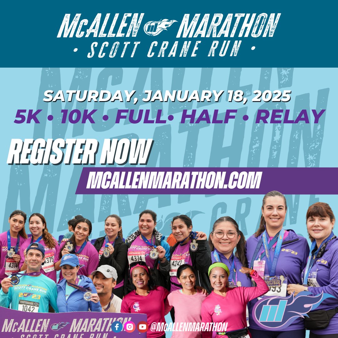 Are you ready? The McAllen Marathon is almost here🏃‍♀️🏃‍♂️

Secure your spot TODAY!

#McAllenMarathon #McAllenRun