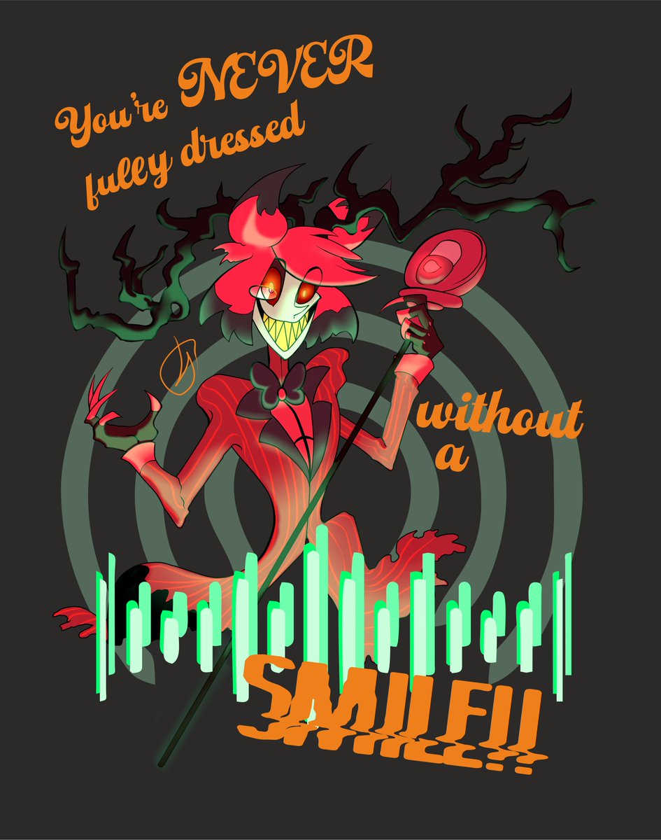 phantomlover5xd's tweet photo. "SMILE MY DEAR!!!" - #AlastorHazbinHotel #fanart https://t.co/VqEF2X9C5n
