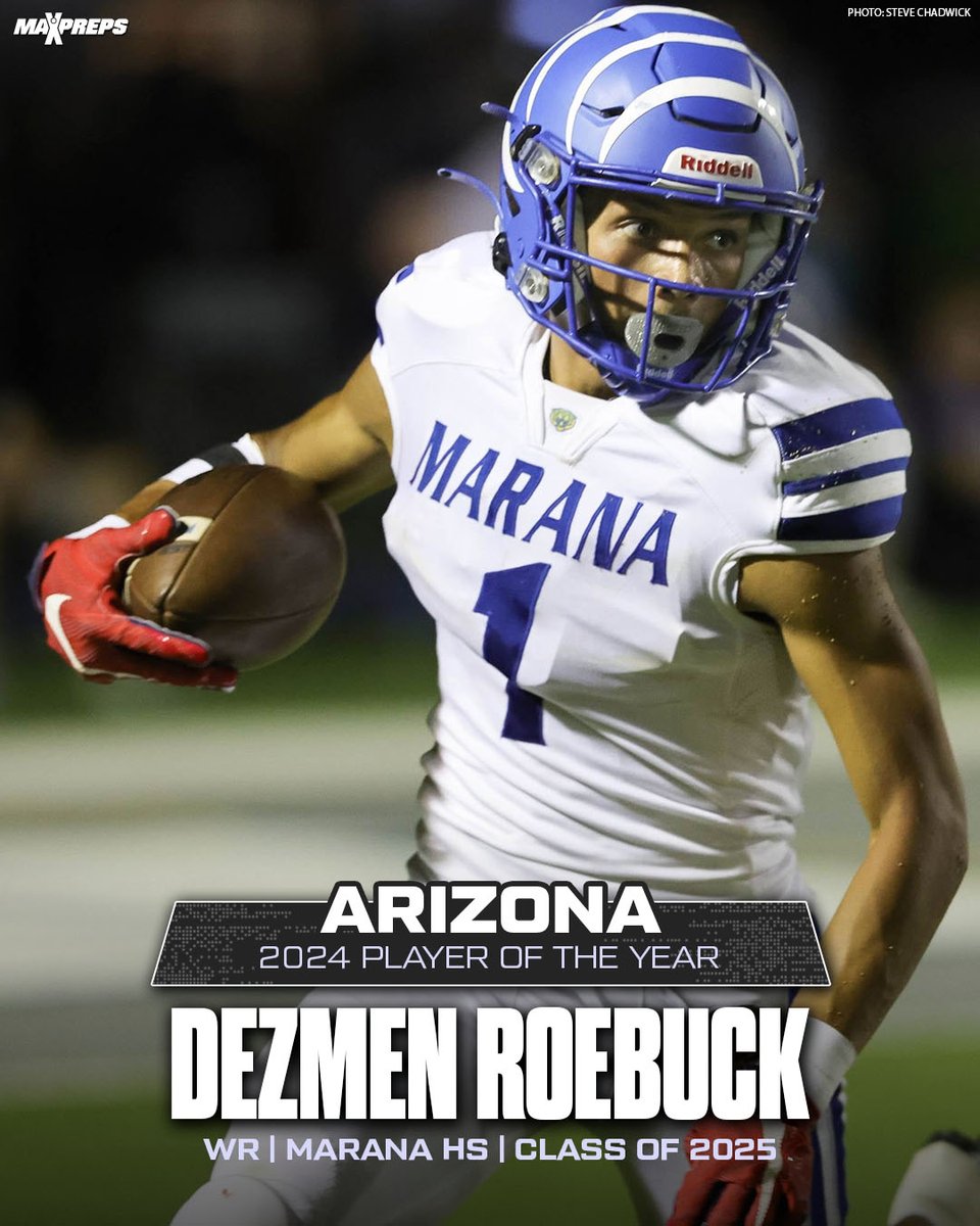 Dezmen Roebuck named 2024 MaxPreps Arizona High School Football Player of the Year. 🏈🏆

Full story ⬇️
maxpreps.com/news/BT671nkKf…