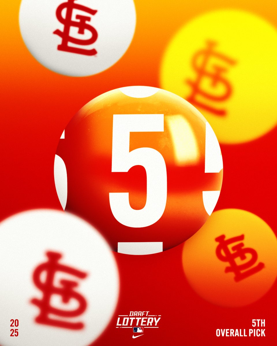 Cardinals's tweet image. High five! 

We'll have the 5th overall pick in the 2025 MLB Draft!

#ForTheLou