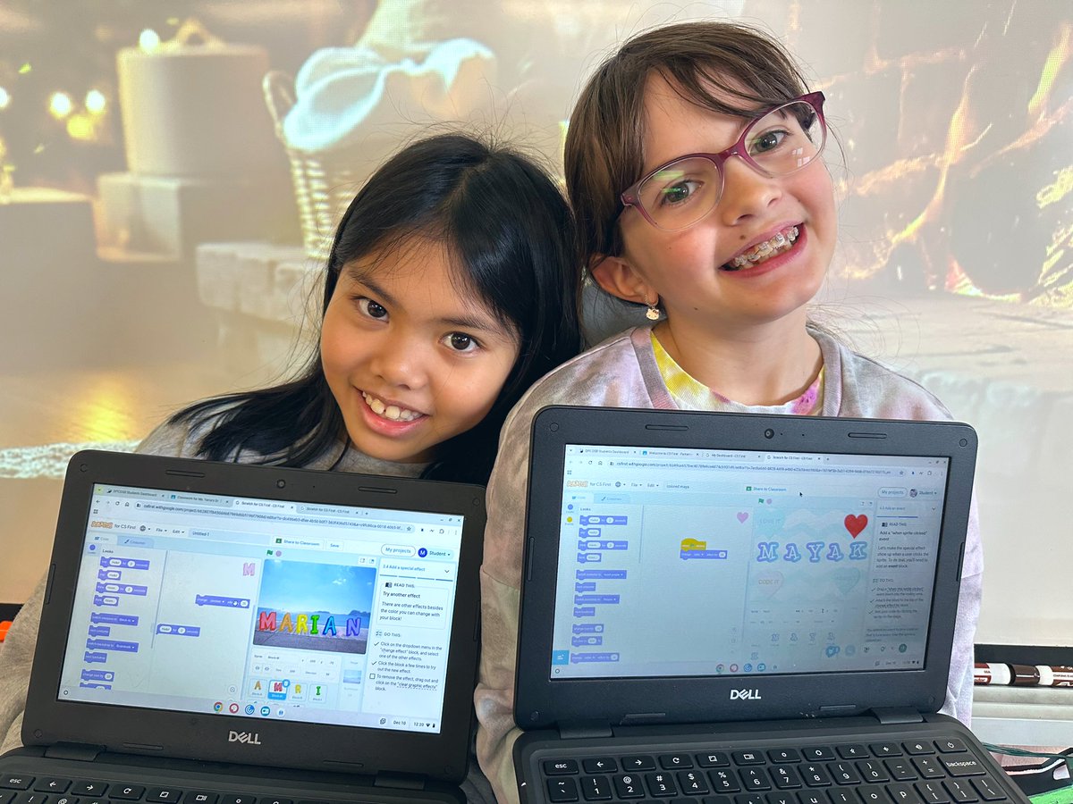 MsNYarra's tweet image. 🤖 #HourOfCode: CSEd Week! Day 2️⃣: adding different effects to personalize our names. I showed Gr. 3s my sample code &amp;amp; hoped it inspired them 2 make theirs “more sigma”😅.. this is what they came up w/! Not bad for 8 years old!🧑🏻‍💻#STEM #CsFirst #Makerspace #coding @LOGICSAcademy