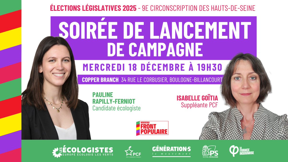 Mercredi on lance la campagne législative à Boulogne-Billancourt, inscription ici : airtable.com/appe2hrDUYprgL…