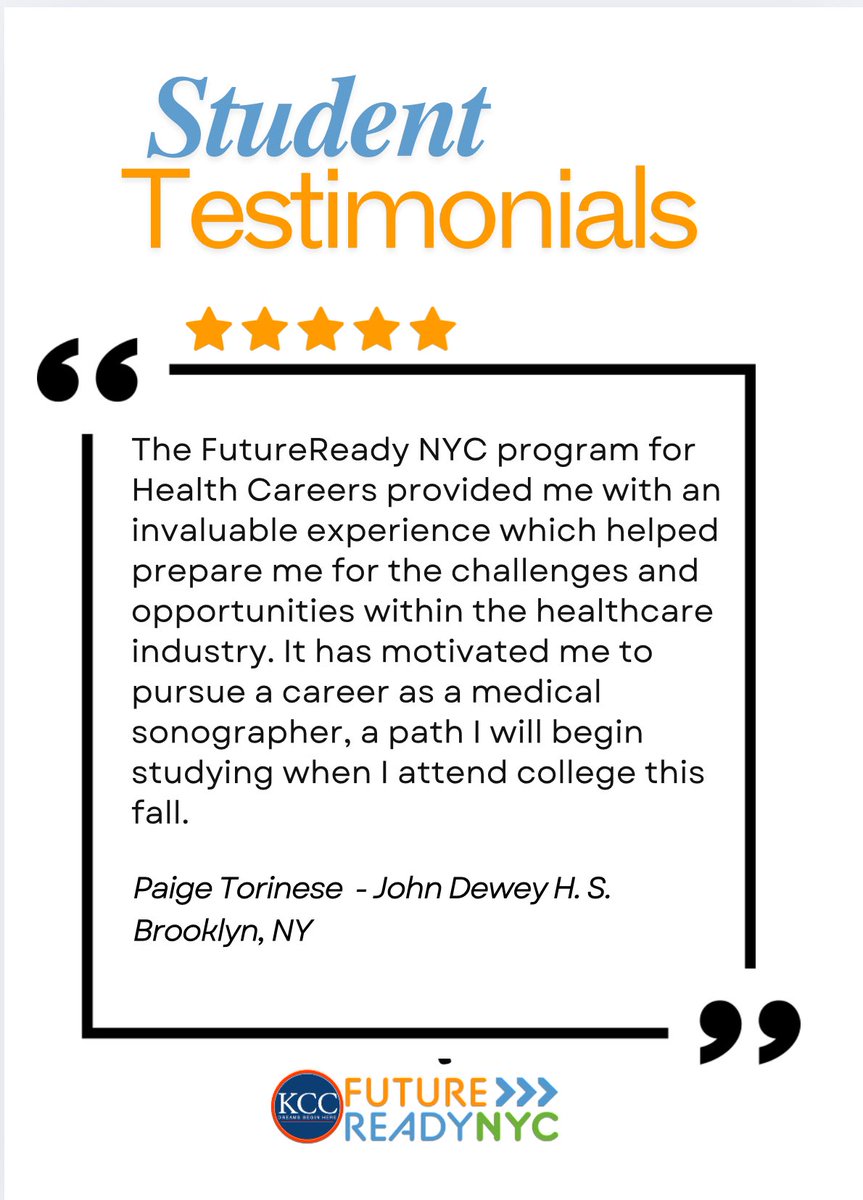 Four years of hard work in the FutureReadyNYC program have paid off for these students who will be pursuing healthcare careers in college. Stay tuned for more student testimonials. 🎉🌟⚕️🏥