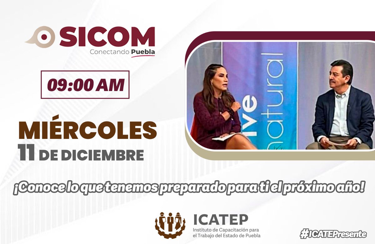 ICATEP_Oficial's tweet image. 😁 ¡No te lo puedes perder! ☀️Hoy a las 9 AM, acompáñanos en el programa Vive Mejor por @SICOMPueblaMx, donde nuestro Director General, Jonathan Salazar Mendiguchía, nos contará todo sobre el impacto de nuestras acciones durante este año y lo que preparamos para seguir…