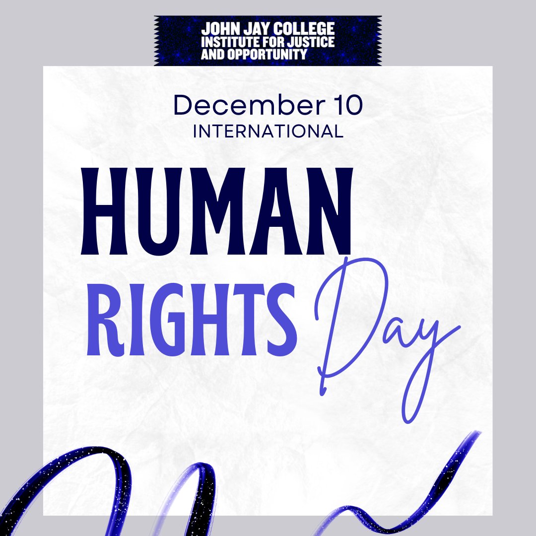 This #HumanRightsDay, we at the John Jay College Institute for Justice and Opportunity reaffirm our commitment to advocate for the right to housing, employment, healthcare, and other human rights too often denied people with conviction records. 
#HumanRights #SocialJustice