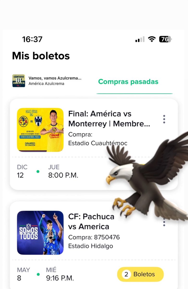 dmf1607's tweet photo. Raza, me sobran 2 boletos para la final de América Vs Monterrey en el Cuauhtémoc, los transfiero a través de la app de Boletomovil. https://t.co/zQ2iYTJinM