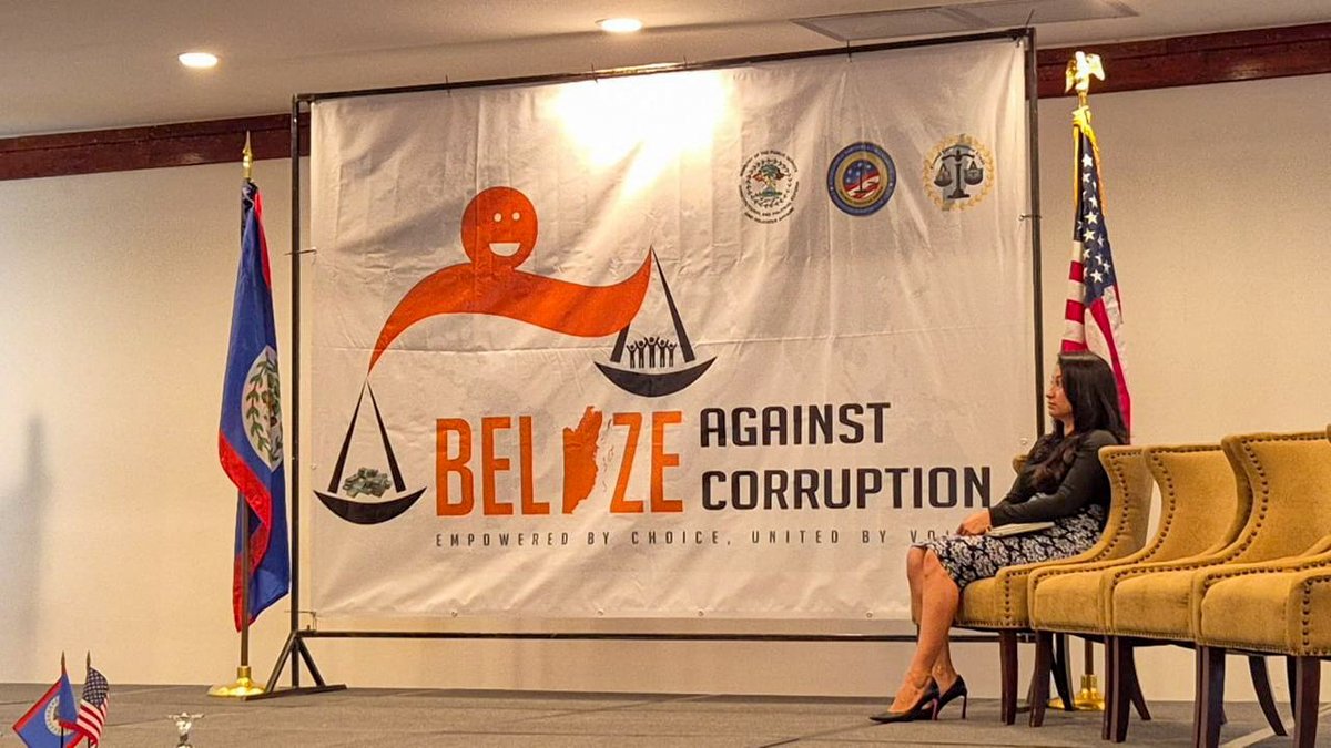 UNDPBelize's tweet photo. #UNDPinBelize supported the 2nd Annual Anti-Corruption Conference! @amilinmendez shared our global efforts to fight corruption &amp; empower youth across 115 countries. 

Locally, we’re strengthening #governance through capacity building &amp; policy development. #UnitedAgainstCorruption https://t.co/uVFcr00lkF