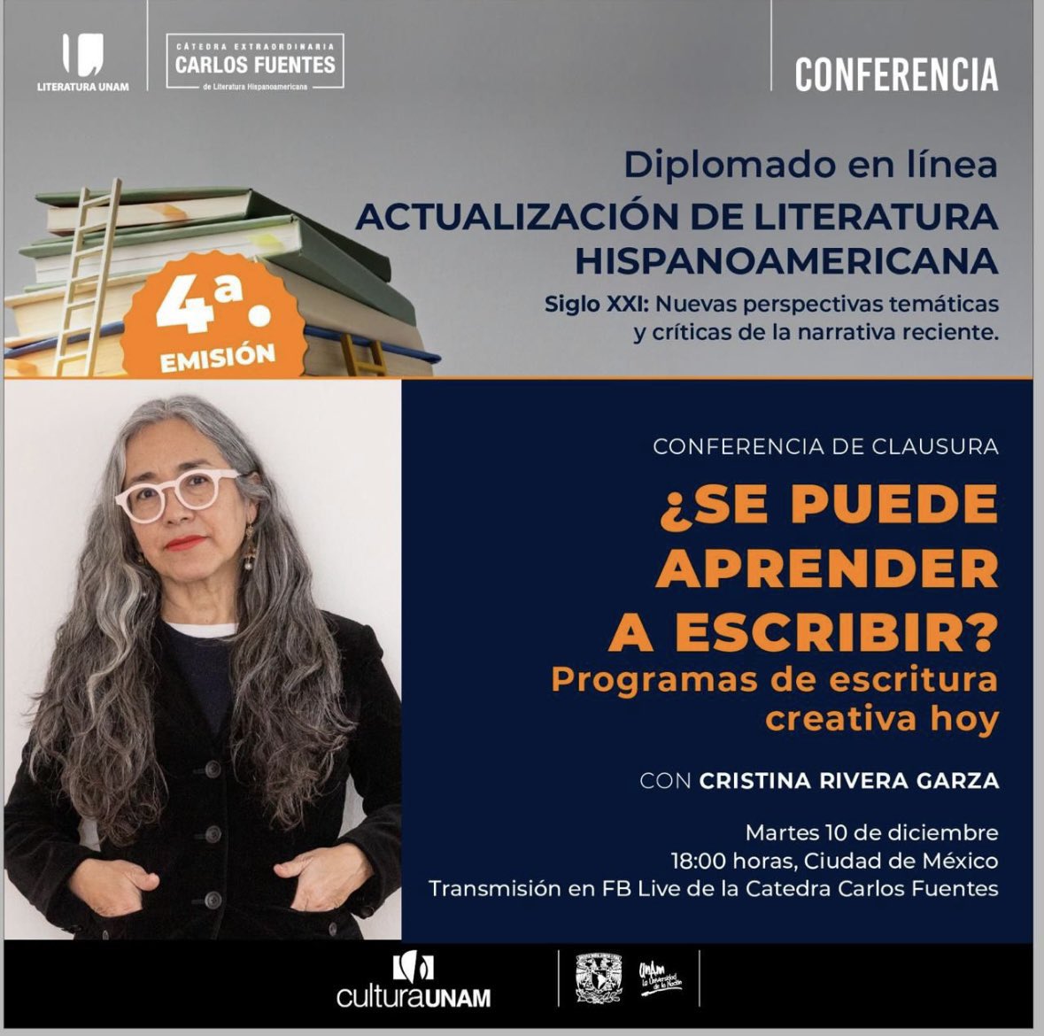 criveragarza's tweet photo. La respuesta es SÍ, pero vayamos por partes. Acompáñenme esta tarde a las 6:00 pm en la transmisión en vivo de la Cátedra Carlos Fuentes de la UNAM. Traigan un hacha y un vaso de agua porque vamos a desmantelar algunas creencias y a trabajar juntas. https://t.co/DG5rKFttKz