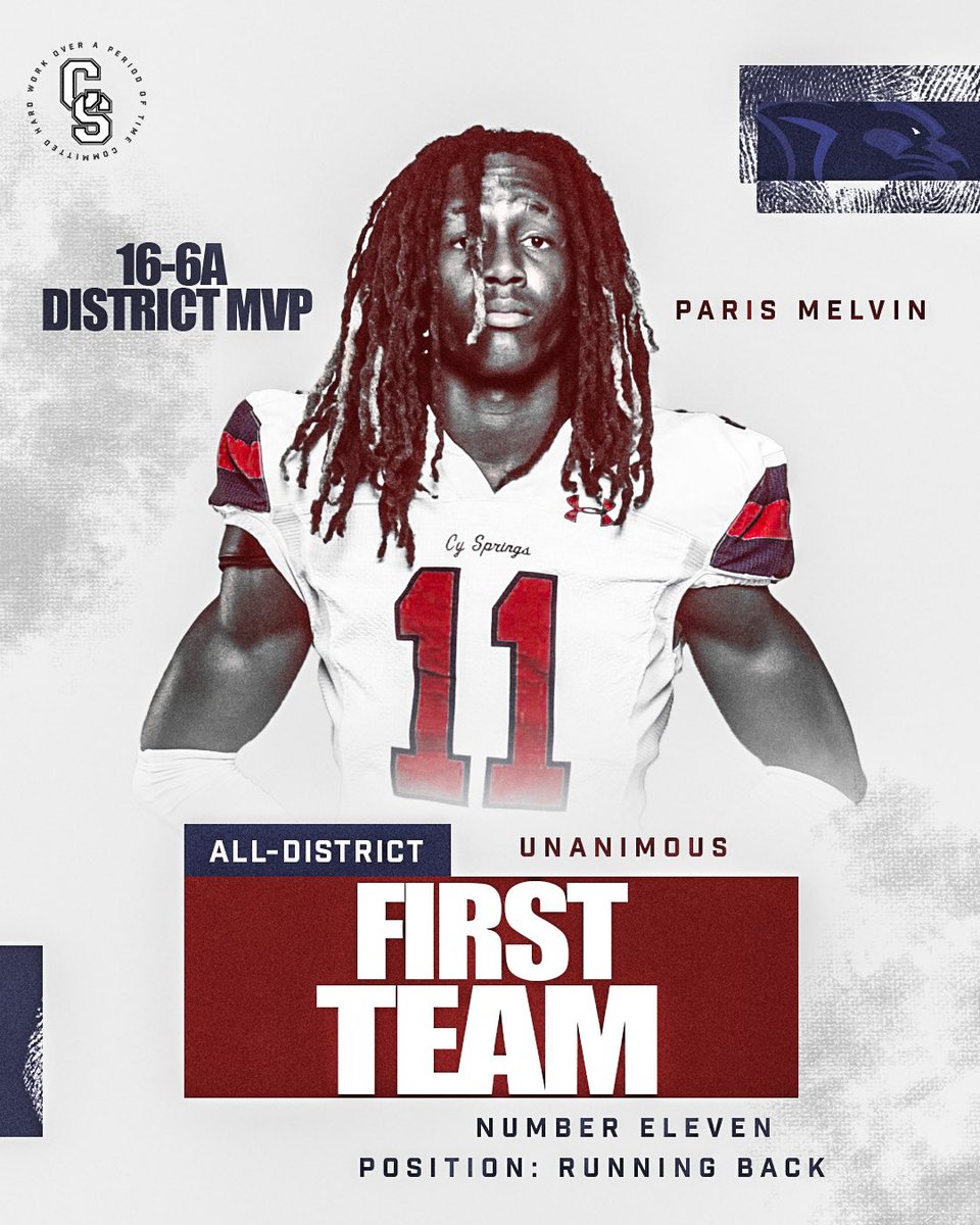 Honored 2 be named the inaugural 16-6A District MVP! A testament to sacrifice, hard work, and dedication. I thank God for His blessings, my parents for pushing me to be the best version of myself, and my coaches for believing in me. 

Still a lot to prove, back to work I go 💯🙏🏾