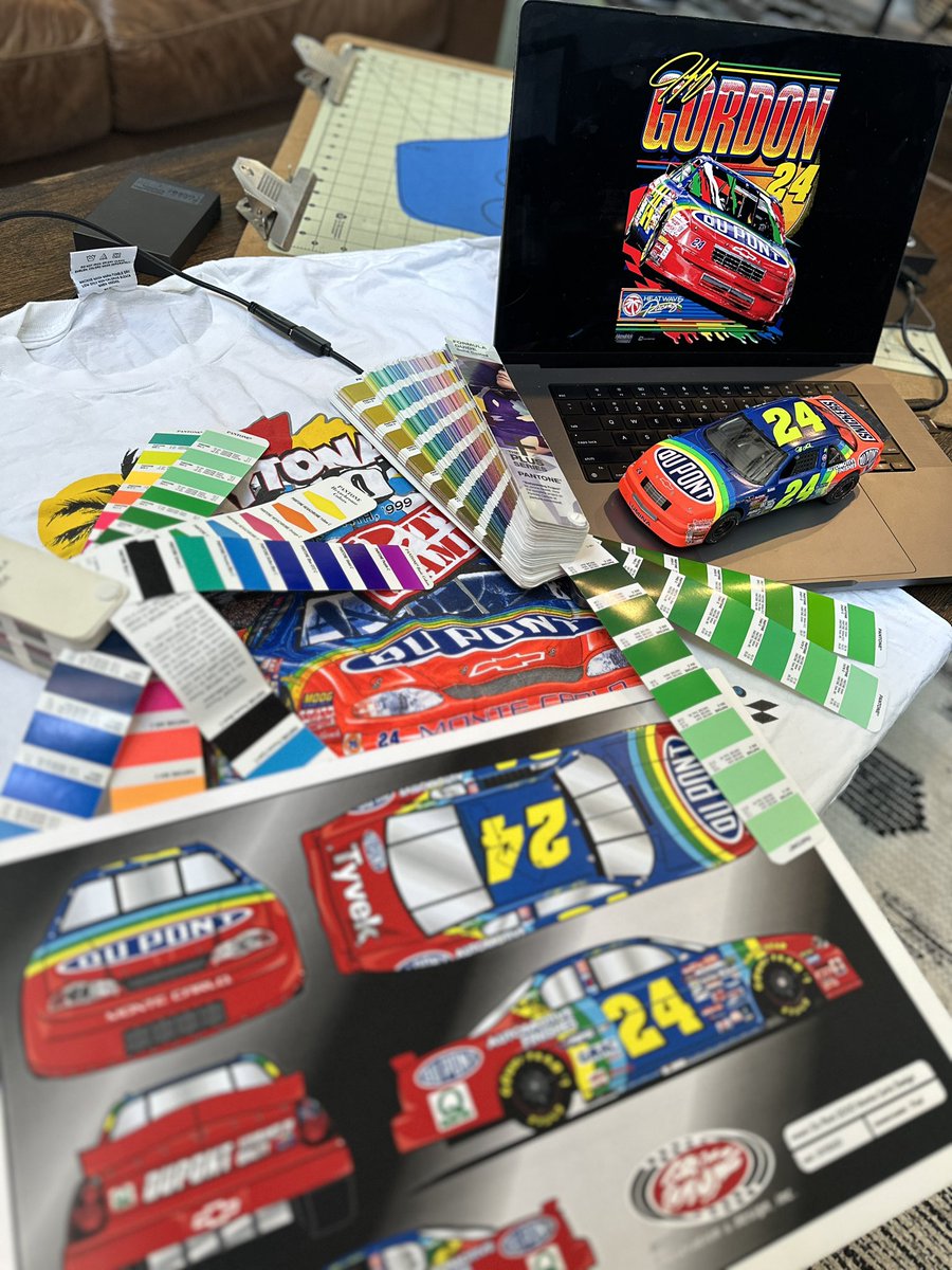 LUE Creative (@luecreates) on Twitter photo A true look at the vibrance and range of the Dayglo Red in action along with the resources we used to perfectly match the colors to 1990’s spec!
-2000 <a href="/DAYTONA/">Daytona International Speedway</a> 500 Win Tee
-1994 <a href="/sambassartist/">Sam Bass Official</a> Painted Model
-2000 DuPont Rainbow Scheme Board
#LUECreative #NASCARThrowback A true look at the vibrance and range of the Dayglo Red in action along with the resources we used to perfectly match the colors to 1990’s spec!
-2000 <a href="/DAYTONA/">Daytona International Speedway</a> 500 Win Tee
-1994 <a href="/sambassartist/">Sam Bass Official</a> Painted Model
-2000 DuPont Rainbow Scheme Board
#LUECreative #NASCARThrowback