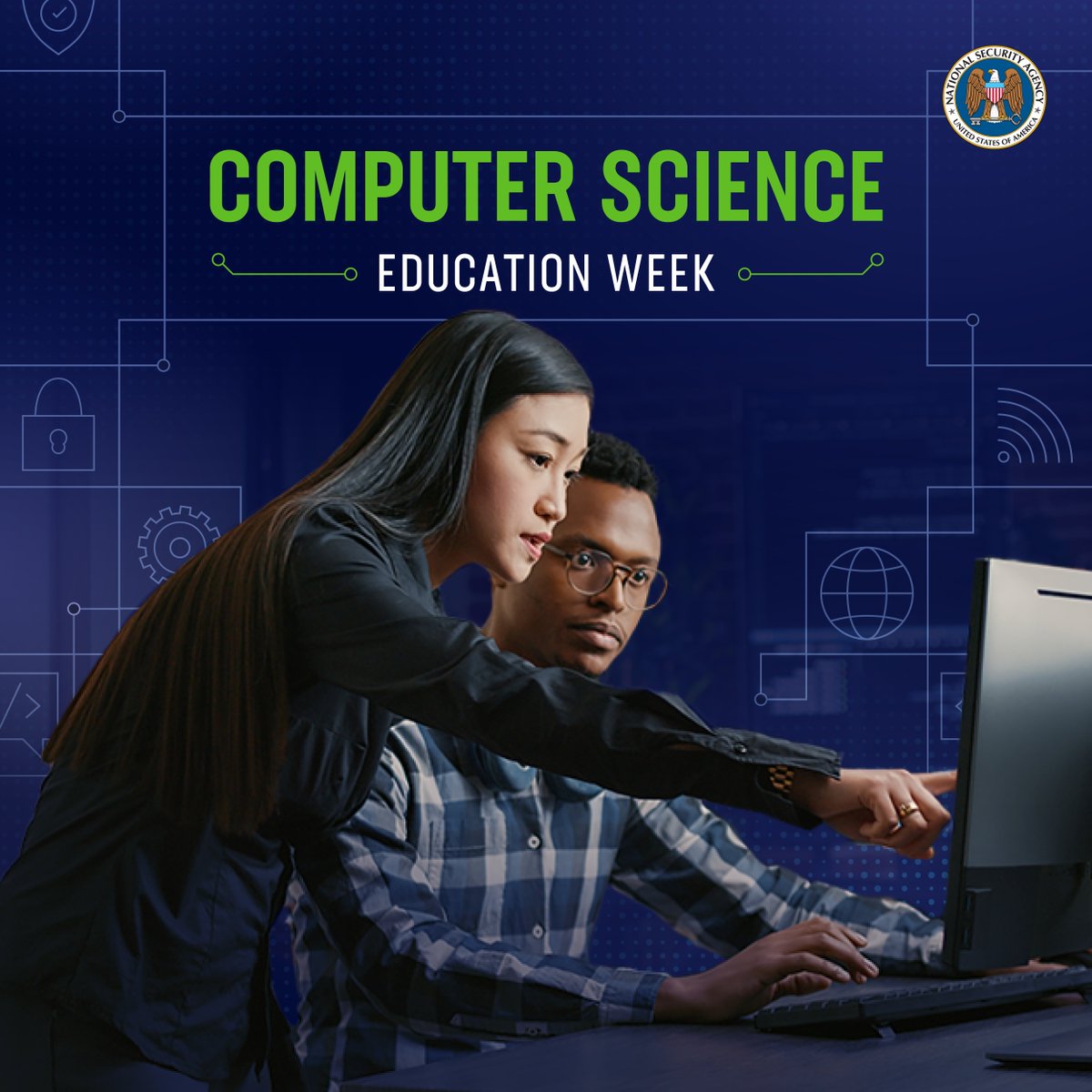 NSAGov's tweet image. Computer science skills are always in demand at NSA. We’re also more than happy to bring our employees up to speed through classes, training and certifications.
#compsci #computerscience #computerscienceeducationweek