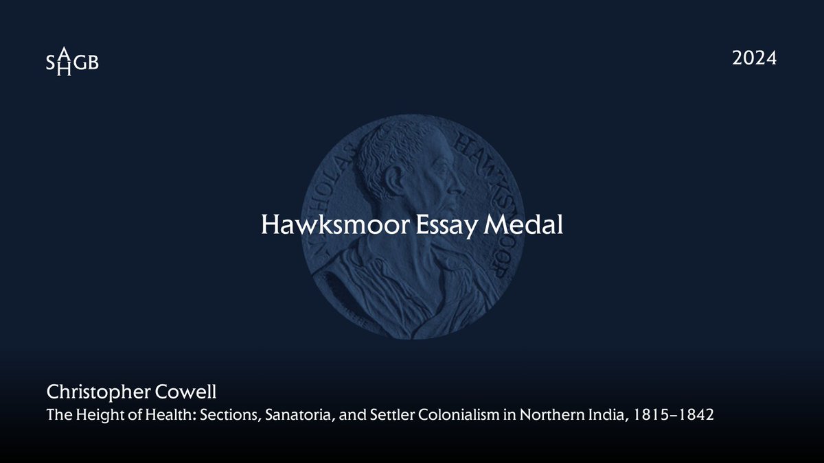 SAHGB (@thesahgb) on Twitter photo Christopher Cowell (<a href="/ChrisACowell/">Chris Cowell</a>) has been presented with the Hawksmoor Essay Medal for 2024. The Medal is awarded annually to the author of the best essay submitted in competition.
sahgb.org.uk/awards-2024 Christopher Cowell (<a href="/ChrisACowell/">Chris Cowell</a>) has been presented with the Hawksmoor Essay Medal for 2024. The Medal is awarded annually to the author of the best essay submitted in competition.
sahgb.org.uk/awards-2024