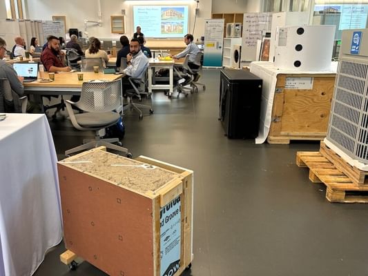 Dartmouth Engineering (@thayerschool) on Twitter photo A workshop on home energy and heat pumps at <a href="/IrvingInstitute/">Arthur L. Irving Institute for Energy and Society</a> and organized by Thayer researchers <a href="/huntertsnyder/">Dr. Hunter Snyder</a> and Lynée Turek-Hankins. Attendees shared challenges and opportunities with heat pumps as alternatives to furnaces and AC to reduce energy usage.engineering.dartmouth.edu/news/catalyzin… A workshop on home energy and heat pumps at <a href="/IrvingInstitute/">Arthur L. Irving Institute for Energy and Society</a> and organized by Thayer researchers <a href="/huntertsnyder/">Dr. Hunter Snyder</a> and Lynée Turek-Hankins. Attendees shared challenges and opportunities with heat pumps as alternatives to furnaces and AC to reduce energy usage.engineering.dartmouth.edu/news/catalyzin…