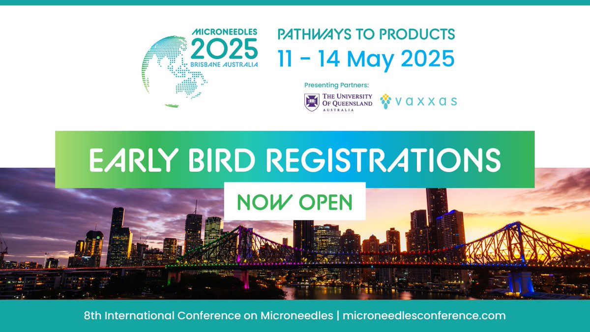 Early bird registrations for #Microneedles2025 are OPEN! Join global leaders in microarray patch tech &amp; explore breakthroughs in #transdermal delivery, diagnostics, &amp; more. Register early for special rates!

Register now: microneedlesconference.com/pages/registra…