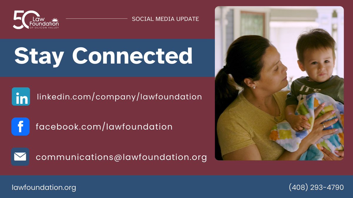 This account is no longer active. Please stay connected with the Law Foundation of Silicon Valley on LinkedIn and Facebook.