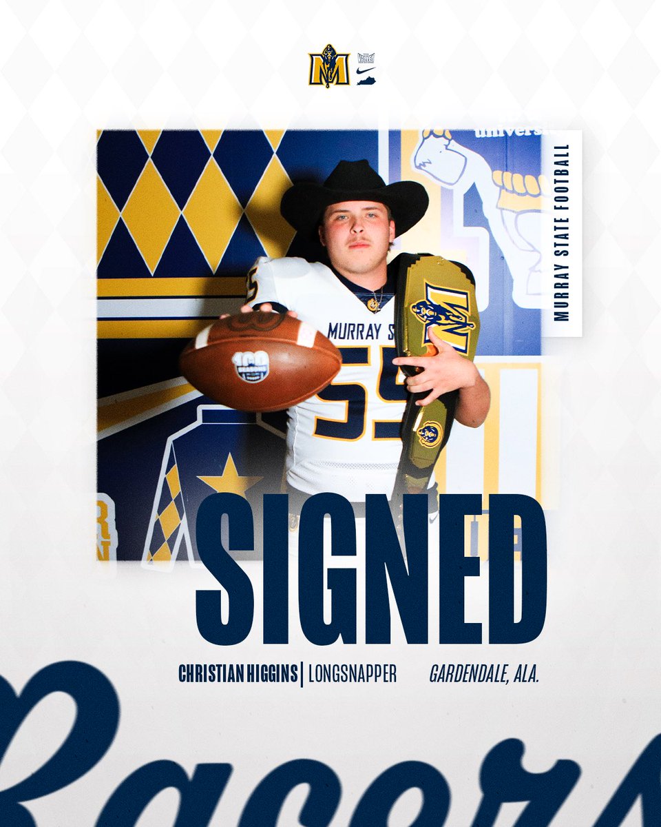 racersfootball's tweet photo. 𝙒𝙚𝙡𝙘𝙤𝙢𝙚 𝙩𝙤 𝙩𝙝𝙚 𝙈𝙆𝙔 ✍️

🪪 @ChristianHigg55 
📏 6'1 // 225 lbs, LS
📍 Gardendale, Ala.

#GoRacers🏇 https://t.co/gQc16zHIIi