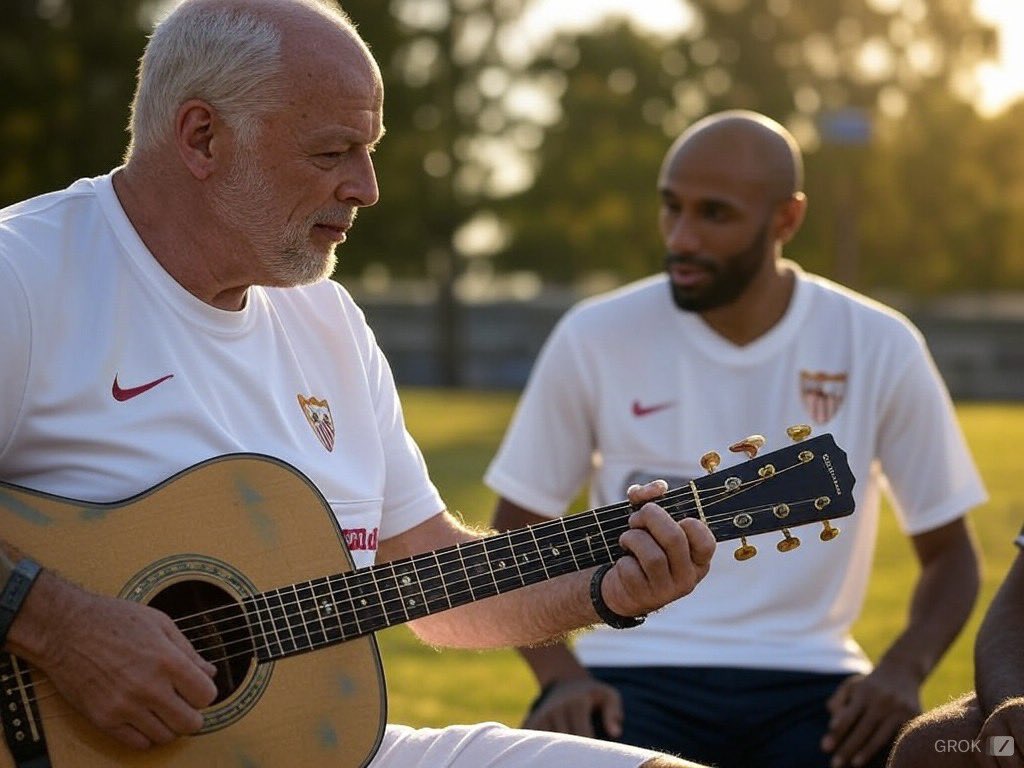 David Gilmour y Frédéric Kanouté