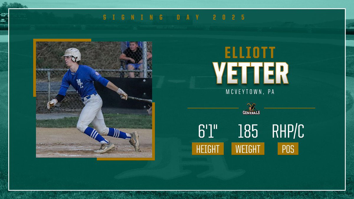 📝NATIONAL LETTER OF INTENT 📝 

RHP/C Elliott Yetter from Mifflin County High School!
#defendthehill #rollgens