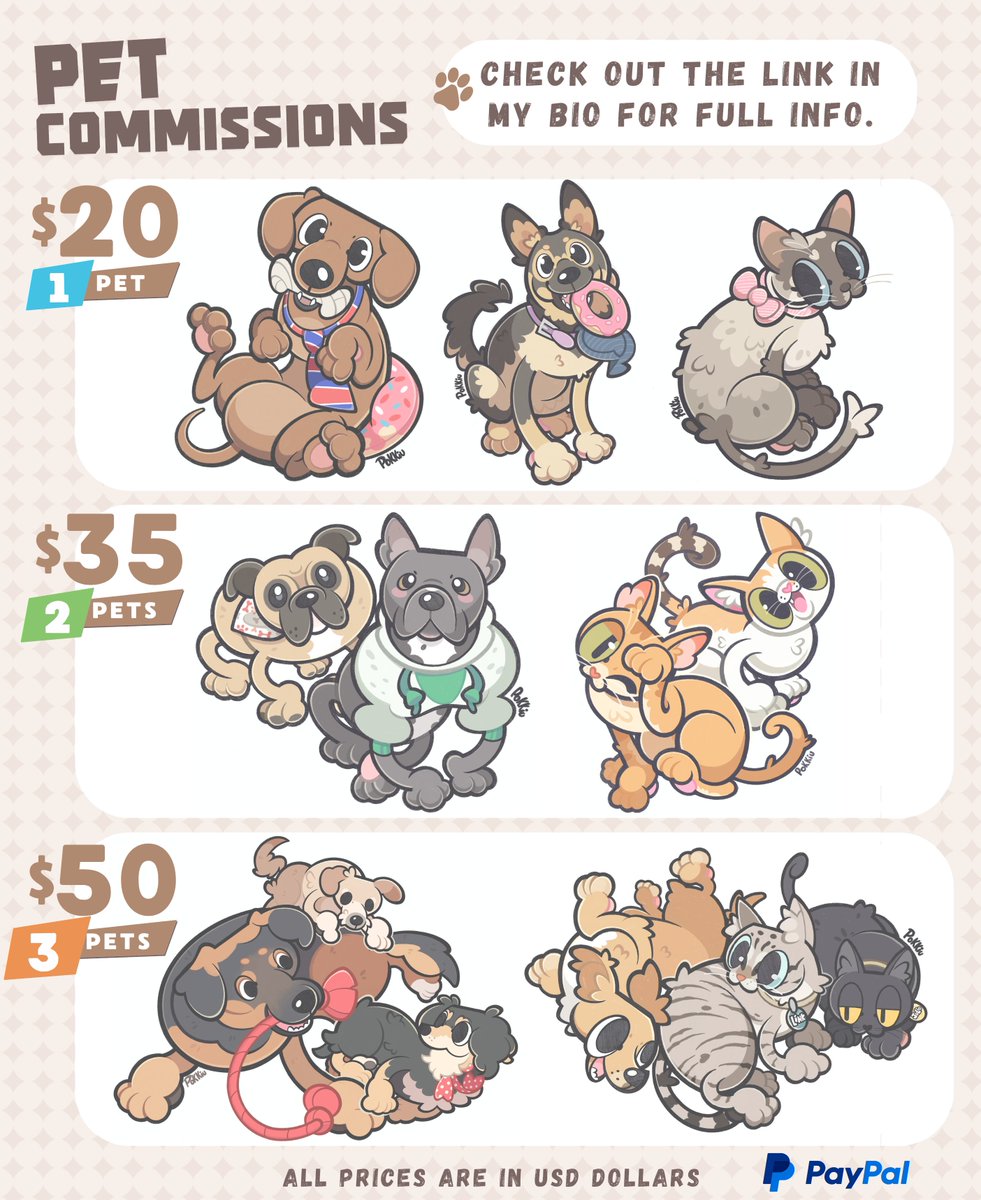 💚MY PETS COMMISSIONS ARE OPEN / NEW PROMO!💚

They are pets sketches painted on my iPad (dogs, cat, birds and more!)

Check out the linktree in my bio if you are interested!! ✅

#pets #petsart #commissionsopen