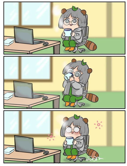 メガネ曇るよね。
#ぽこあーと 