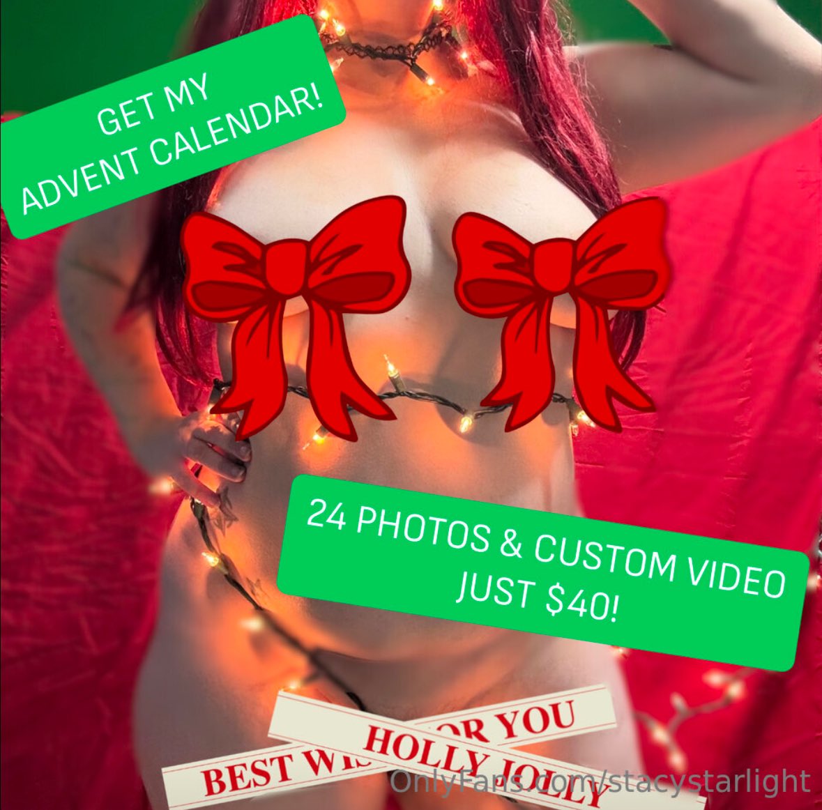 starlight_stacy's tweet photo. Sexy Little Christmas Deal! 💋🎄 Get my Naughty or Nice Advent Calendar on my #onlyfans now. That’s 24 photos and a custom video on Christmas Day! #nsfw #adultcontentcreator #sexylittlechristmas #naughtyornice #bbw #adultphotograhy #adultadventcalendar #sw #curvyandcute https://t.co/xW7J1ESEqa