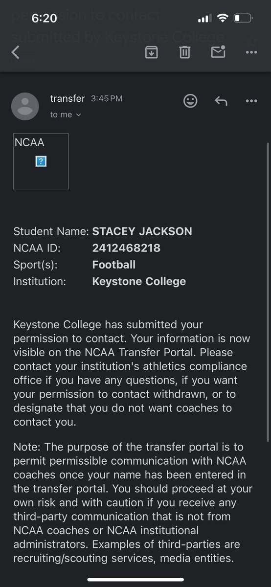 SJackson351's tweet photo. I’m officially entering the transfer portal with 🚨3 years left of eligibility 

6’1 
220
DE/edge/Lb https://t.co/0gLQmGEJLN