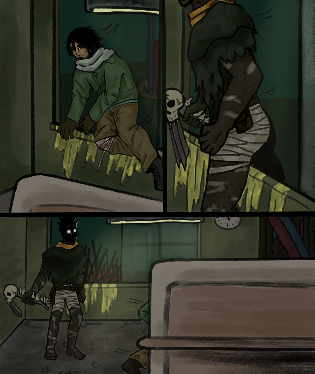 h3xr0t's tweet photo. DBD -Close encounters in Wreckers' Yard-
Pg 1 &amp; 2/ --comic🧵

‼️All red text is sign language‼️ https://t.co/w00ZuiQYrM