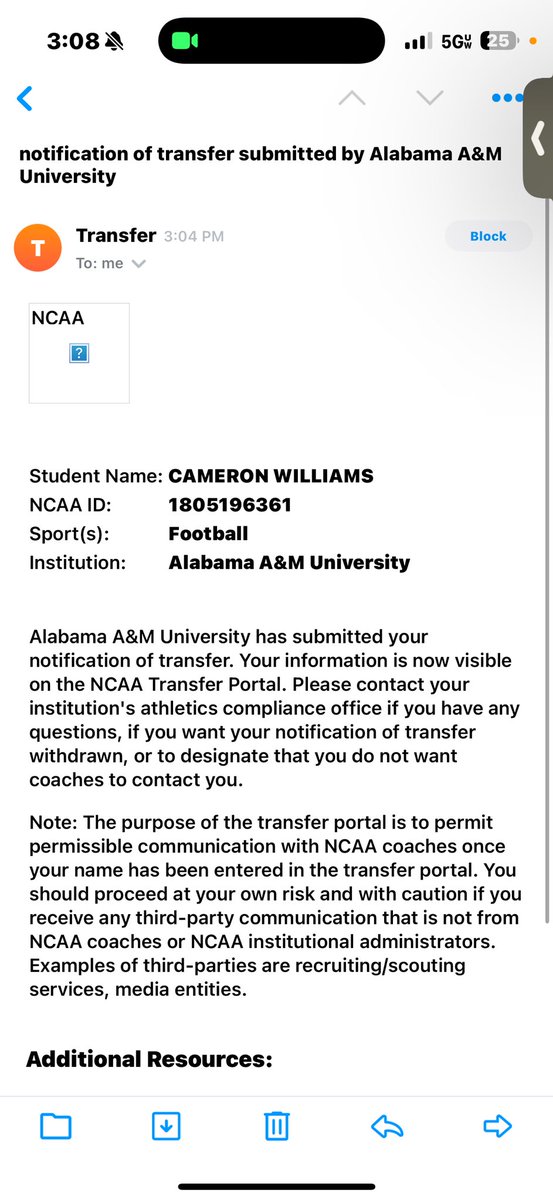 I WILL BE ENTERING THE TRANSFER PORTAL WITH 1 YEAR OF ELIGIBILITY LEFT TO PLAY.