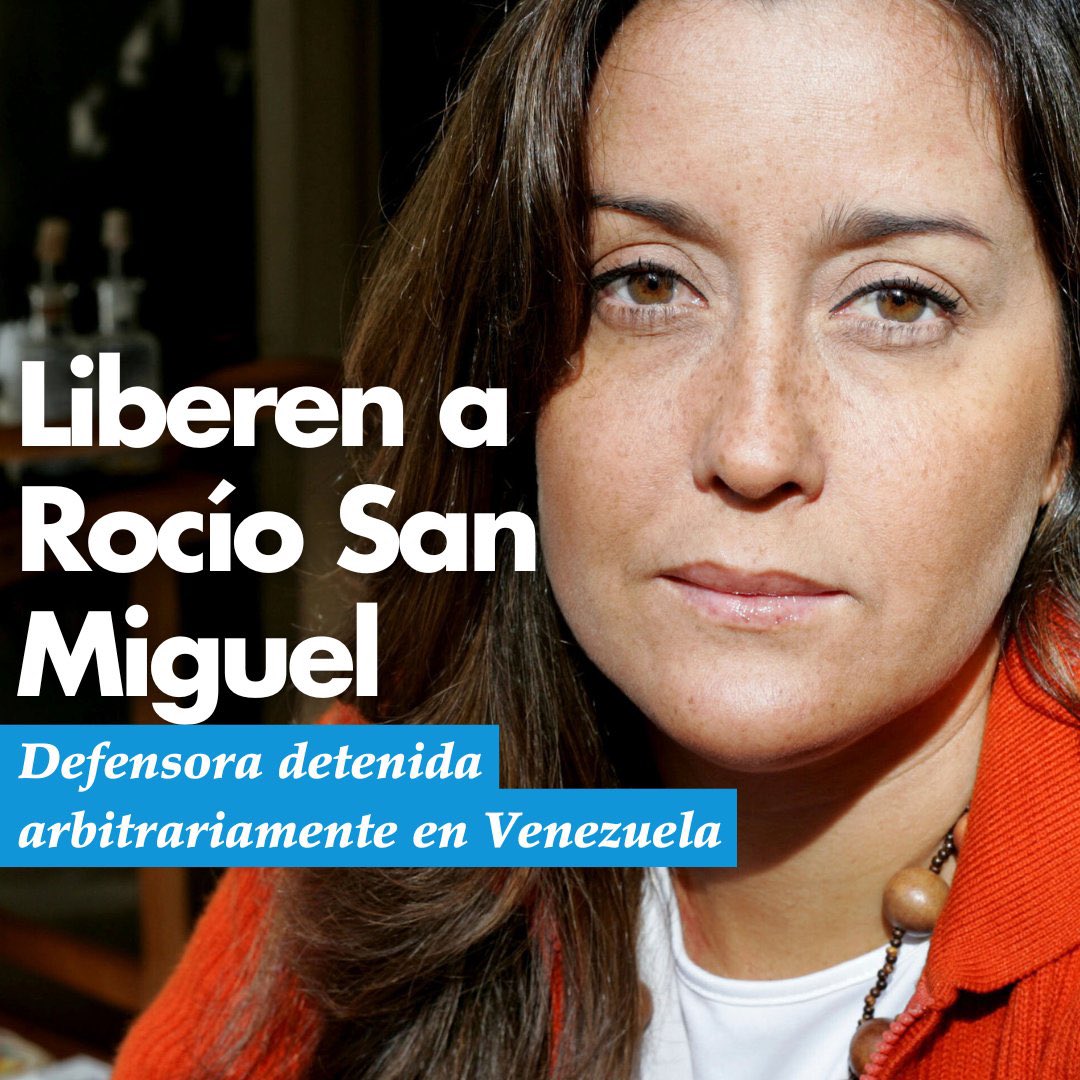 Exijamos la libertad de Rocío San Miguel y de todas las personas detenidas arbitrariamente por motivos políticos. 

#LiberenARocioSanMiguel