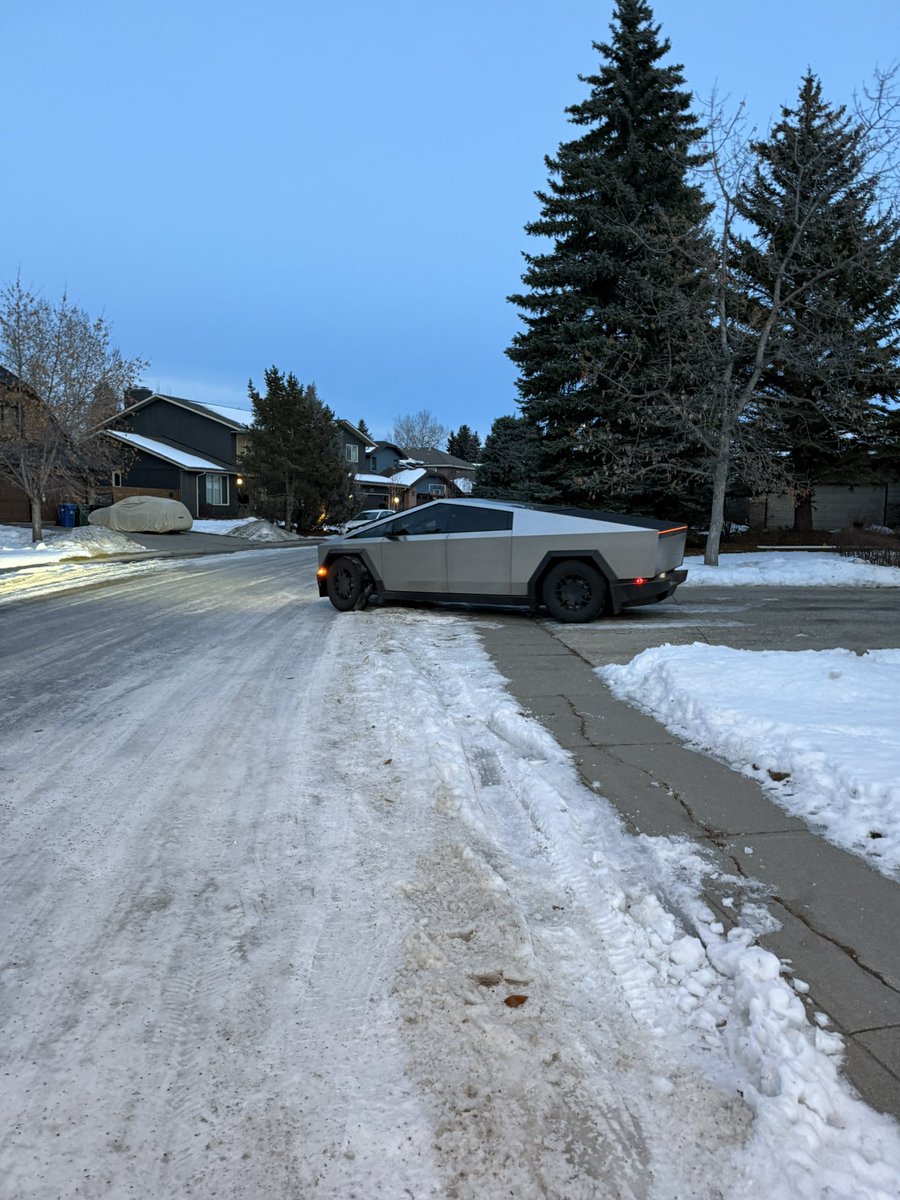 Hey <a href="/elonmusk/">Elon Musk</a> first <a href="/Tesla/">Tesla</a> Cybertruck I have seen in Calgary, Canada. Very cool 🤛💪