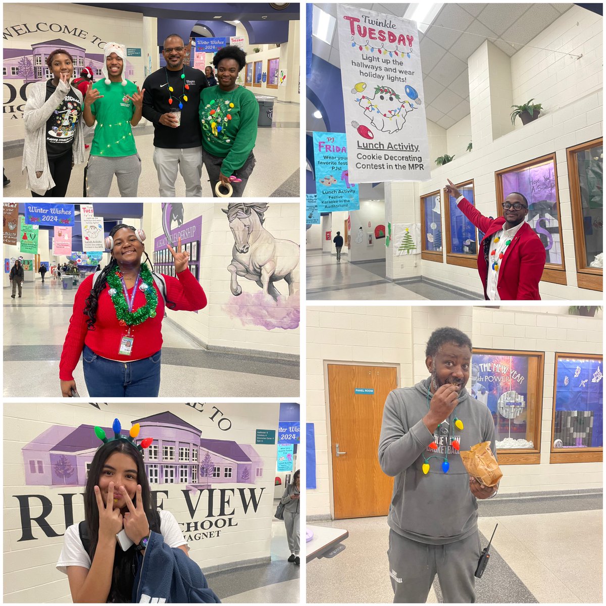 rvhs's tweet photo. Twinkle Tuesday at The View! ๐๐ฉถ Canโt wait to see our Blazers in their โBest Holiday Fitโ tomorrow! #WinterWishes24 #TwinkleTuesday https://t.co/pGyqlhXEu5