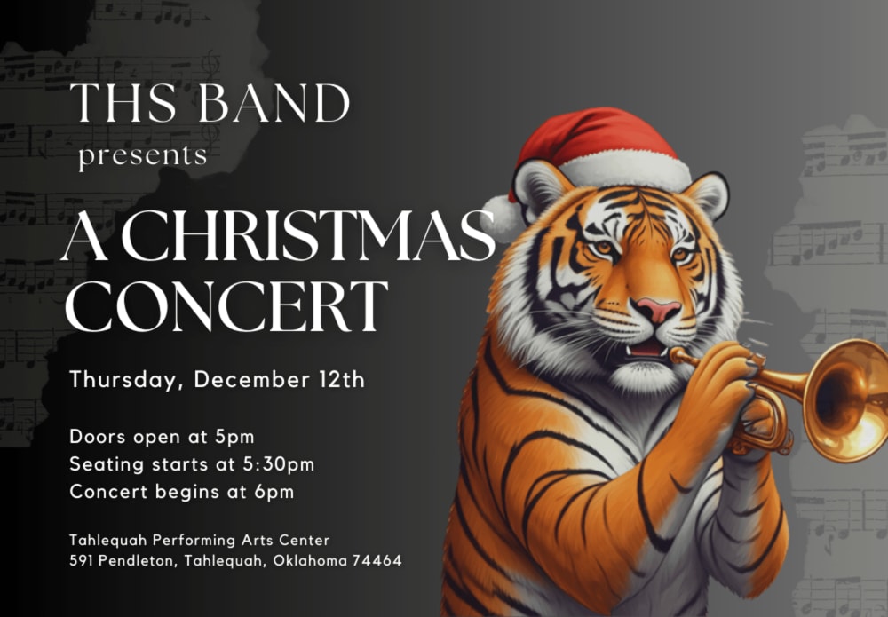 TahlequahPAC's tweet image. Just two days left before opening. Congratulations to the cast and crew of THS Band Christmas Concert. Break a leg! ⁣
 onthestage.tickets/show/tahlequah…