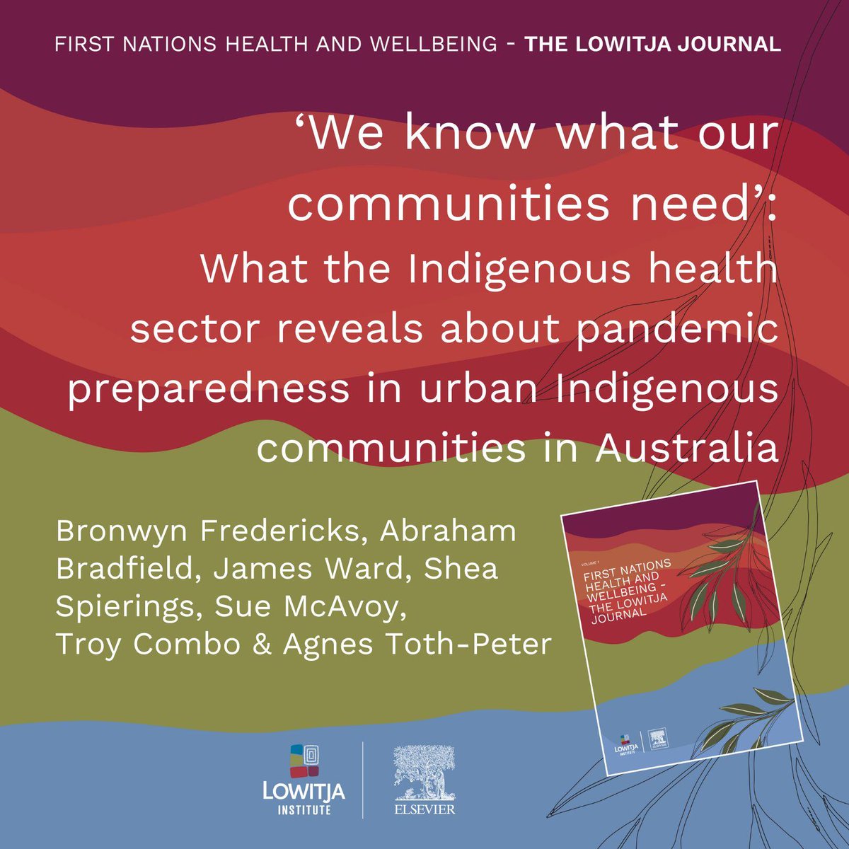 This insightful article in The Lowitja Journal explores how the Indigenous health sector responded to COVID-19 in urban Indigenous communities in Australia. 

Read more about how Indigenous communities led their own responses during the pandemic: hubs.li/Q02RYKRr0