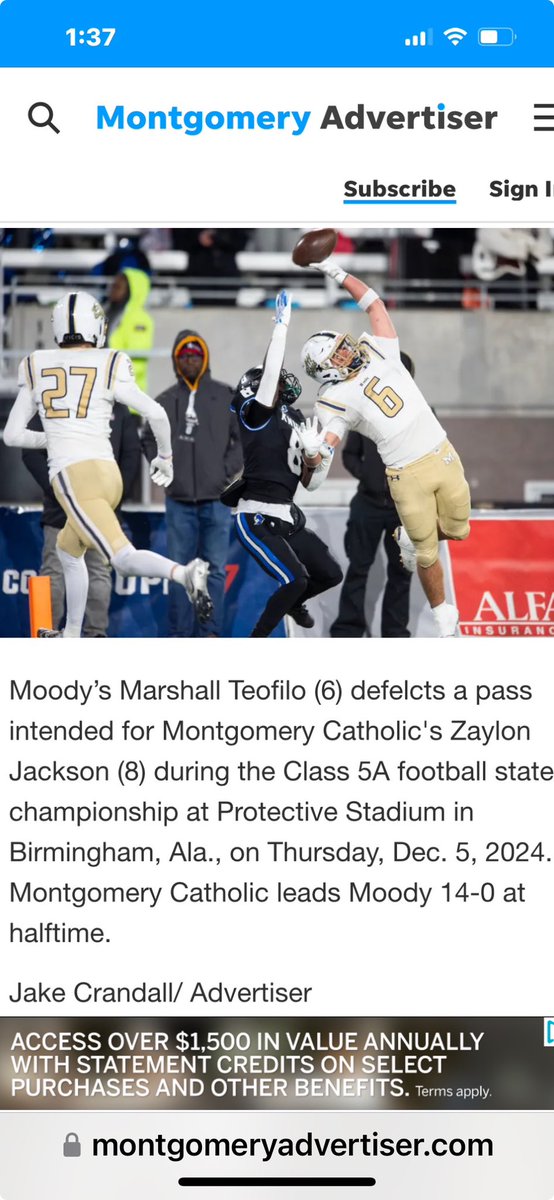 MadisonTeofilo's tweet photo. Int if he hadn’t held his right arm👀 @MarshallTeofilo @MoodyFBall https://t.co/NGvHAFRHml
