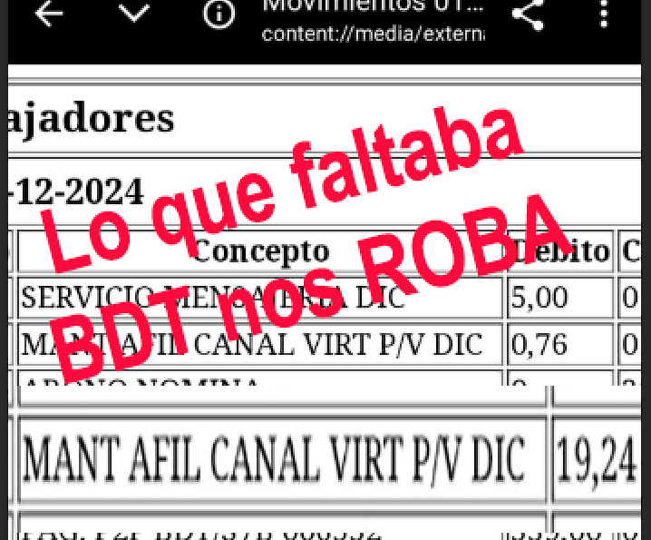 #Denuncia Docentes, Obreros y Administrativos señalan que tienen descuentos hechos por el Banco BDT (BICENTENARIO) 
Este $ROBO oscila entre los 20 y 100 Bs...
No les basta con pagar poco, el #BDT hace descuentos que ni la BANCA PRIVADA se atreve hacer !!!
