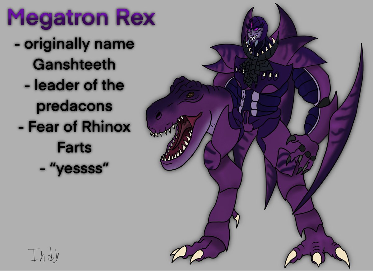 IndragonSaur's tweet photo. Megatron Rex
#digitalart #artistsonTwitter #digitalartists #Fanart #artTwt #art #Transformers #Transformersfanart #Dinobot #BeastWars #TransformersMegatron #Maccadam #Maccadams https://t.co/x4pKTDfW2y