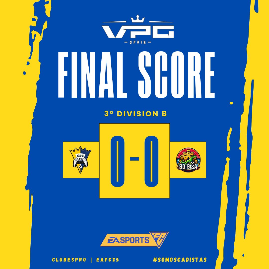 🔵 #CADISTASECLUB 🟡
         
          • 𝙍𝙀𝙎𝙐𝙇𝙏𝘼𝘿𝙊𝙎 •

🏆 <a href="/VPG_Spain/">Virtual Pro Gaming España</a> 3°B | 15° y 16° Jor.

🎮 - 🆚️ <a href="/CierzoEsports/">Cierzo Esports Academy</a> ✅️
🎮 - 🆚️ <a href="/sdibizaesports/">SD Ibiza eSports</a> 🤝

🗣🎙#Menez | "Partidos claves contra dos buenos rivales. Sumamos +4 que afianzan la progresion del equipo "🔜💛