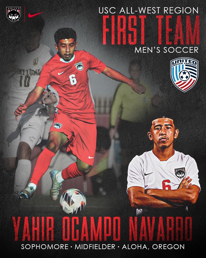 Western Oregon's Yahir Ocampo Navarro adds another honor as he's named United Soccer Coaches First Team All-West Region 
RELEASE: wouwolves.com/news/2024/12/1…