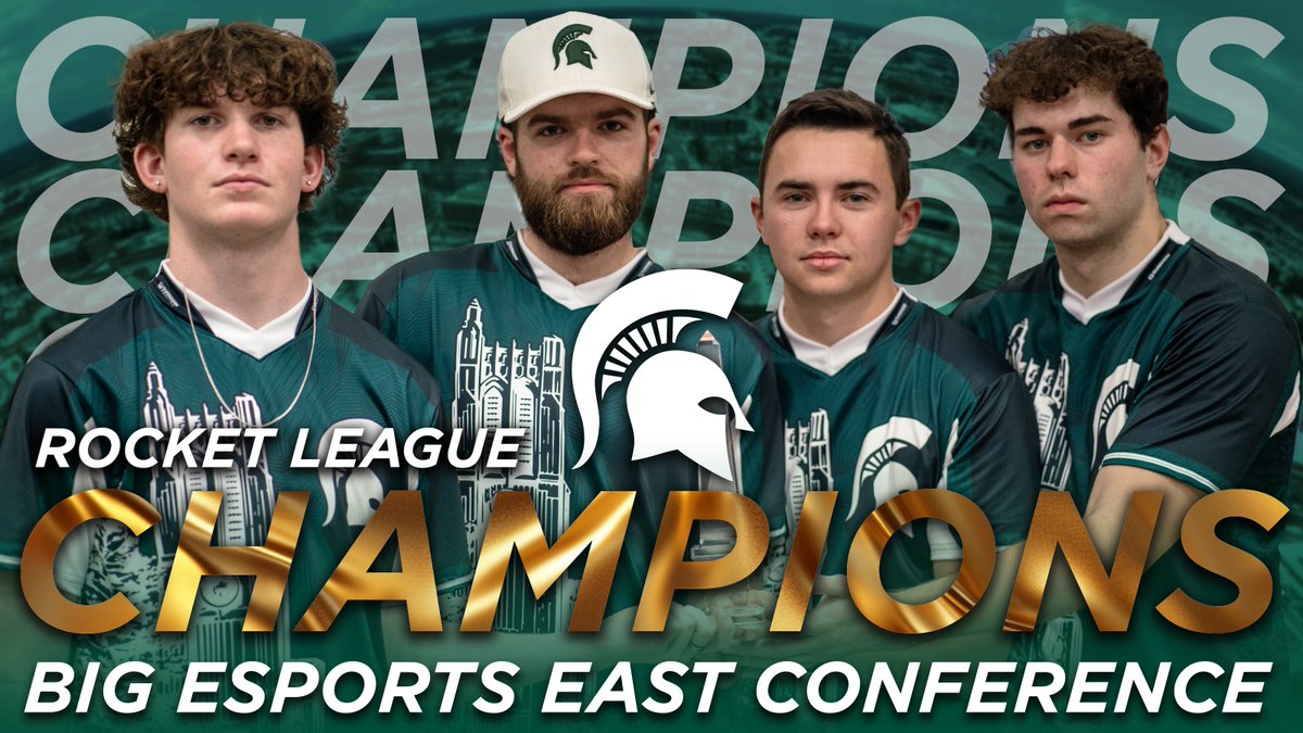 Michigan State Esports (@esportsatmsu) on Twitter photo 🏆 CHAMPIONS! 🏆
Michigan State Rocket League sweeps the finals of the <a href="/BigEsportsConf/">Big Esports Conference</a> East Championship. MSU finishes the season undefeated at 9-0!
#GoGreen #BigTenChampionship #EsportsSchool 🏆 CHAMPIONS! 🏆
Michigan State Rocket League sweeps the finals of the <a href="/BigEsportsConf/">Big Esports Conference</a> East Championship. MSU finishes the season undefeated at 9-0!
#GoGreen #BigTenChampionship #EsportsSchool