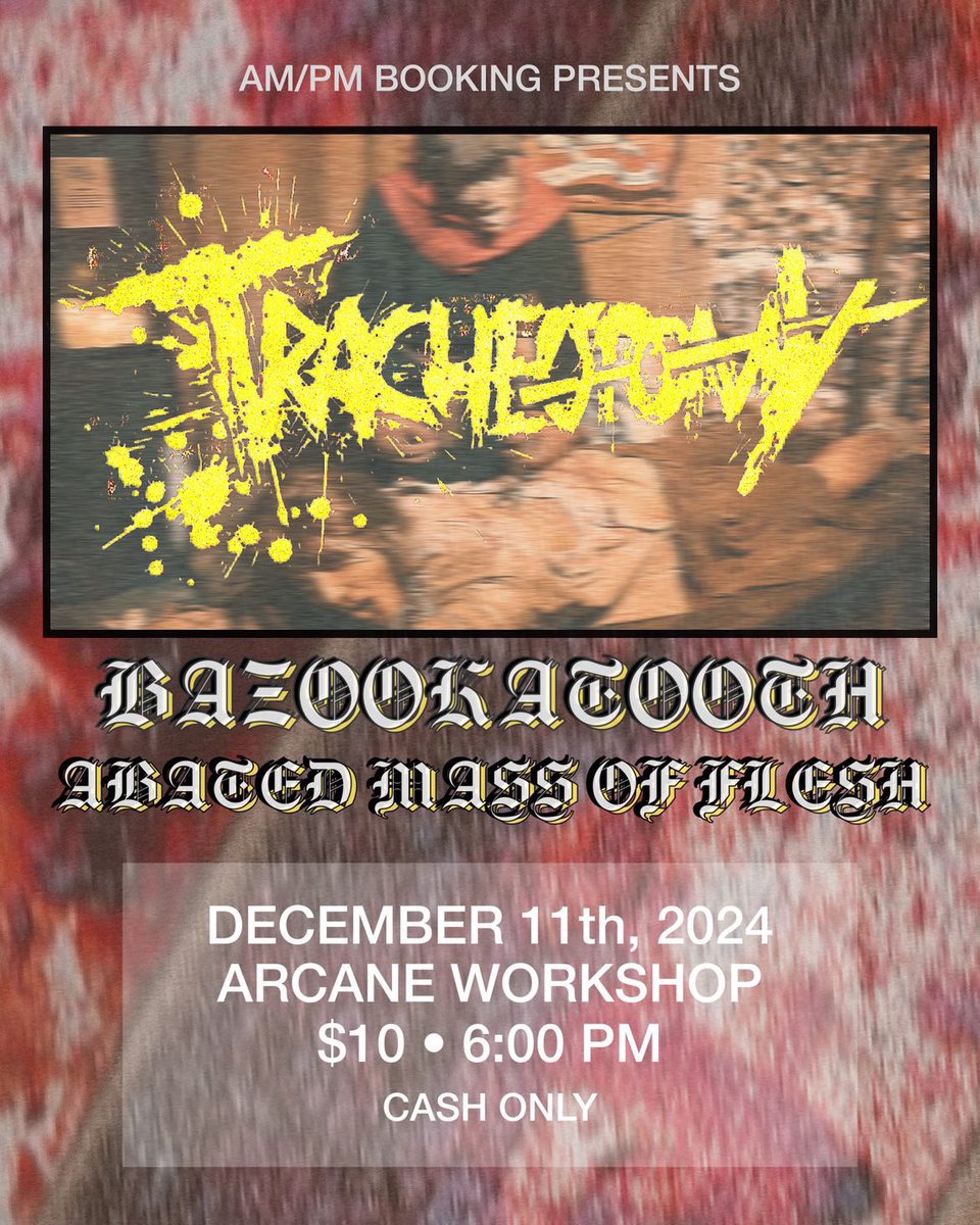 BazookatoothTN's tweet photo. TOMORROW AT ARCANE

EARLY SHOW. 3 BAND BILL. LFG 🫡 https://t.co/eUVobJqtom